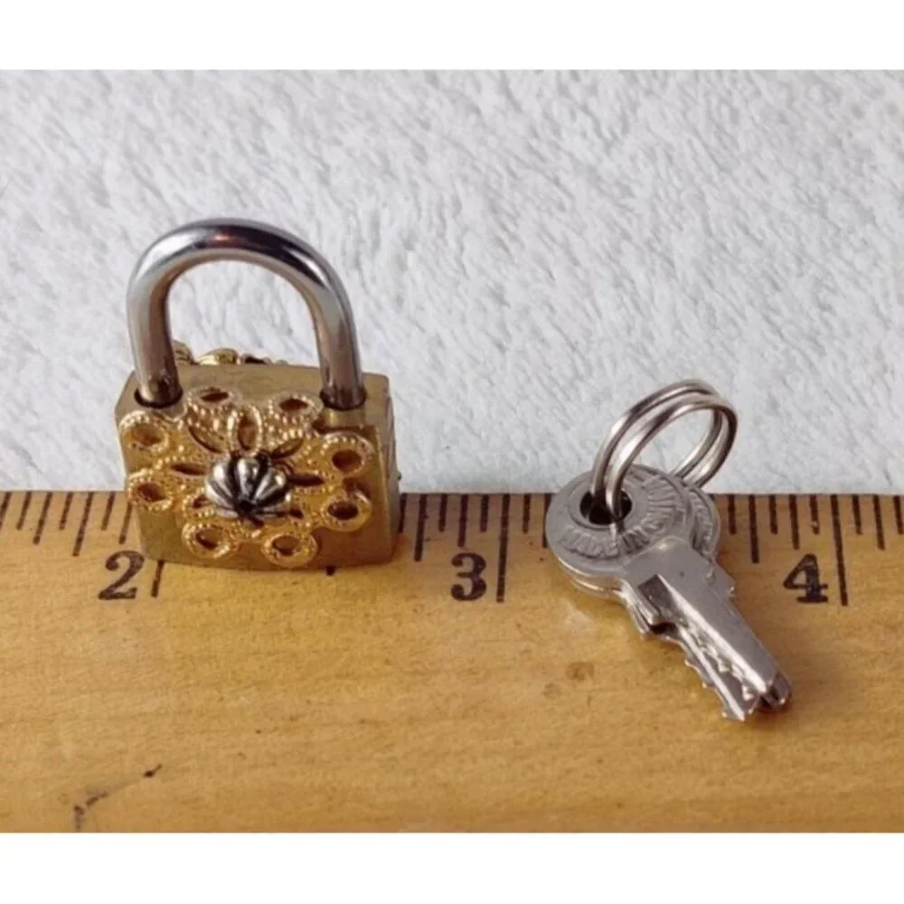 Steampunk Mini Padlock Upcycle Metal Filigree Armadillo Jewelry Key Cosplay